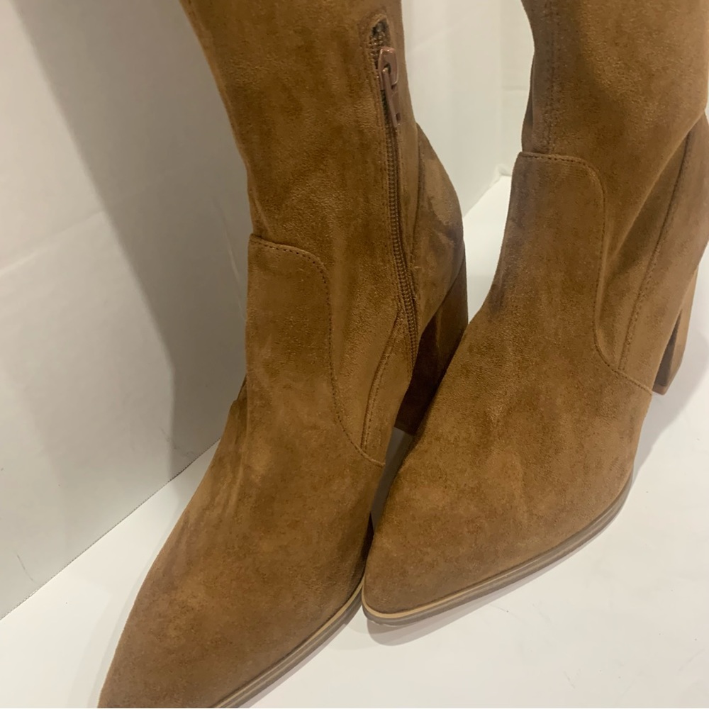 STEVE MADDEN rust/tan suede size 11 over the knee boots suede heel Tava style - Picture 4 of 16